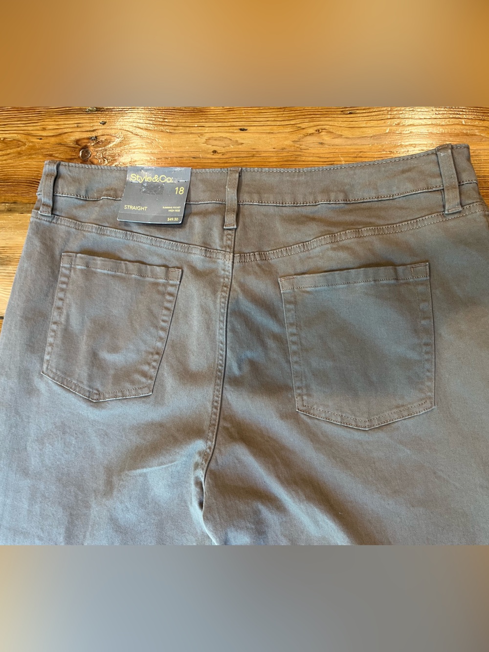 Straight Leg Jeans in Tobacco Tan Minimalist Classic Style NWT - Picture 7 of 8